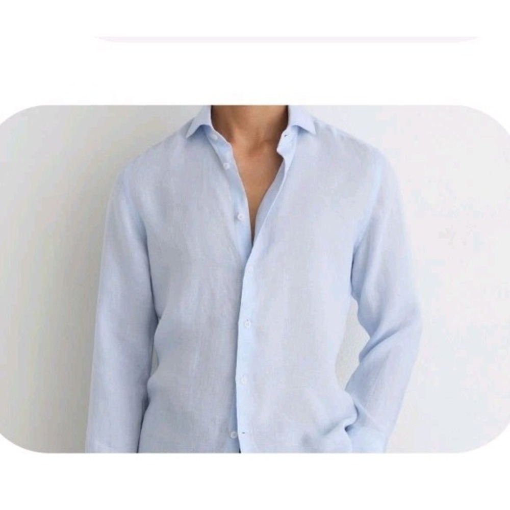 Tommy Bahama Men's Light Blue Long Sleeve Button-Down Shirt Size XXL Linen
